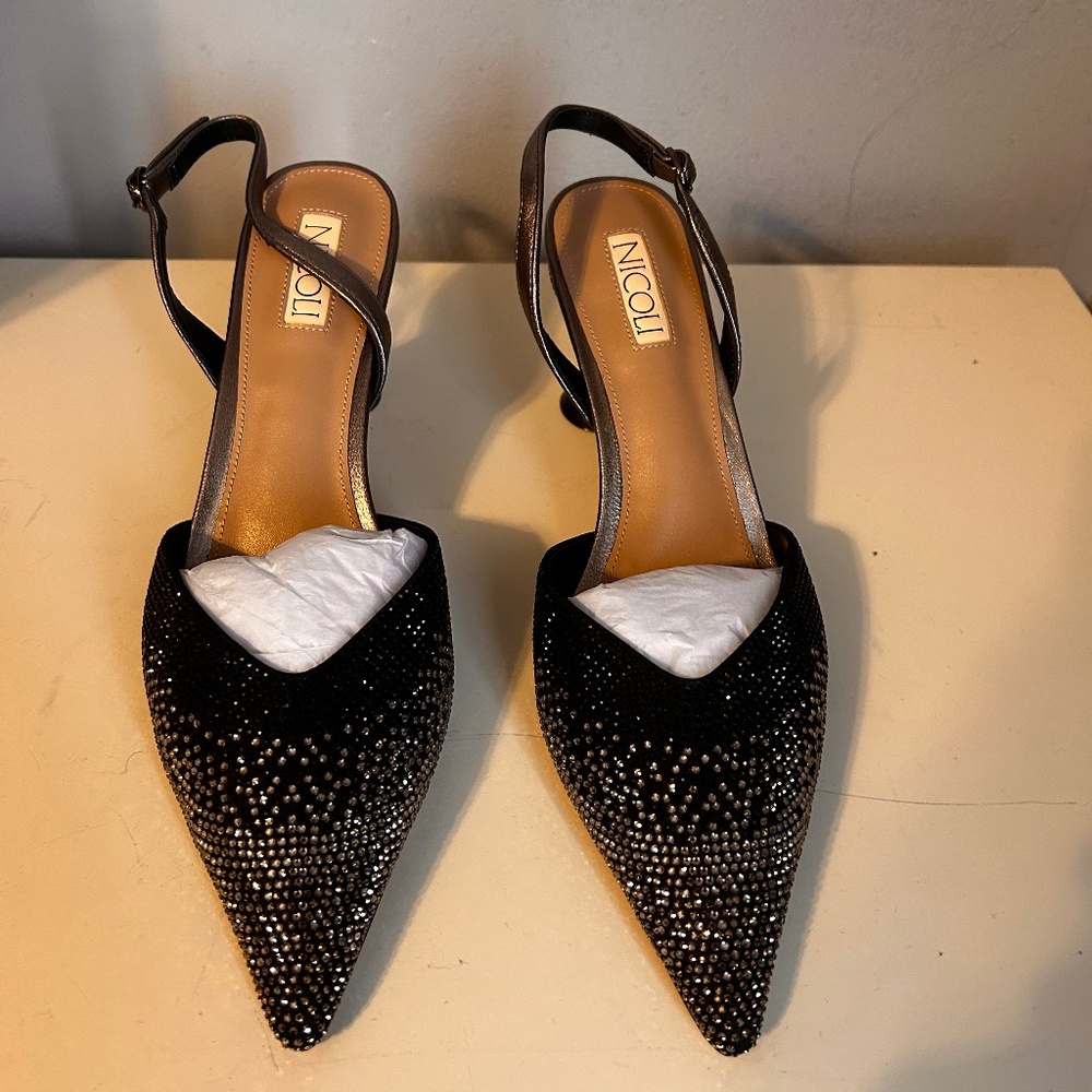 Mules à Talon Pointues Métalliques Cavallini - Taille 9 US (Femme) - Neuf Sans Boîte